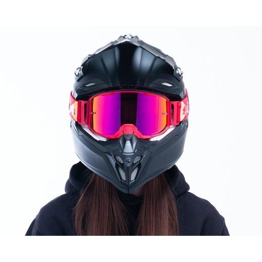 BRÝLE STRIVE, REDBULL SPECT (ČERVENÉ MATNÉ, PLEXI FIALOVÉ ZRCADLOVÉ)