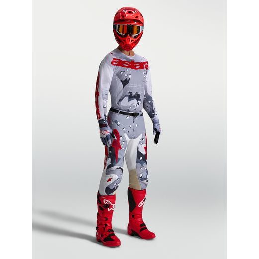 DRES RACER AIR LONE, ALPINESTARS (ŠEDÁ CAMO/BÍLÁ/ČERVENÁ) 2027