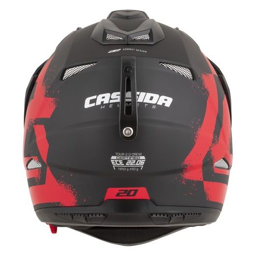 PŘILBA TOUR 2.0 CREW, CASSIDA (ČERNÁ MATNÁ/ČERVENÁ, PLEXI S PŘÍPRAVOU PRO PINLOCK) 2026