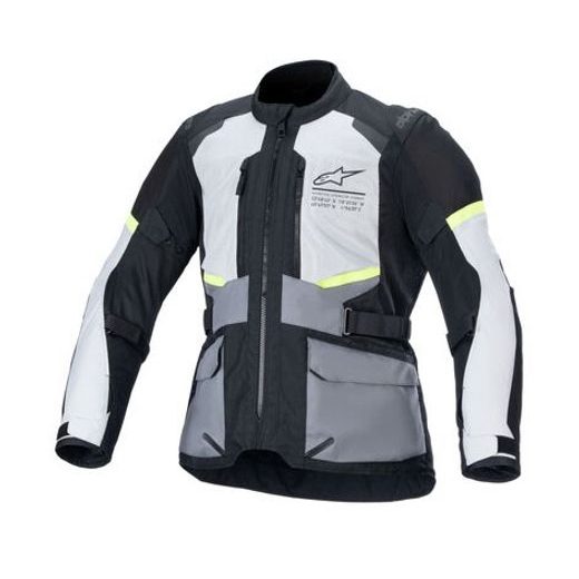BUNDA ANDES AIR DRYSTAR, ALPINESTARS (SVĚTLE ŠEDÁ/TMAVĚ ŠEDÁ/ČERNÁ/ŽLUTÁ FLUO) 2026