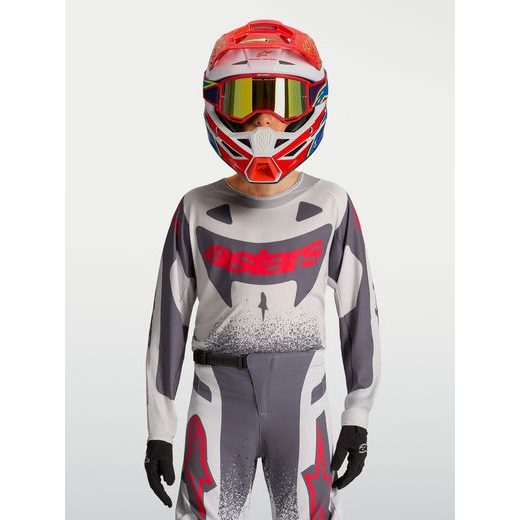 DRES SUPERTECH SWAN YOUTH, ALPINESTARS, DĚTSKÉ (SVĚTLE ŠEDÁ/TMAVĚ ŠEDÁ/ČERVENÁ FLUO) 2027