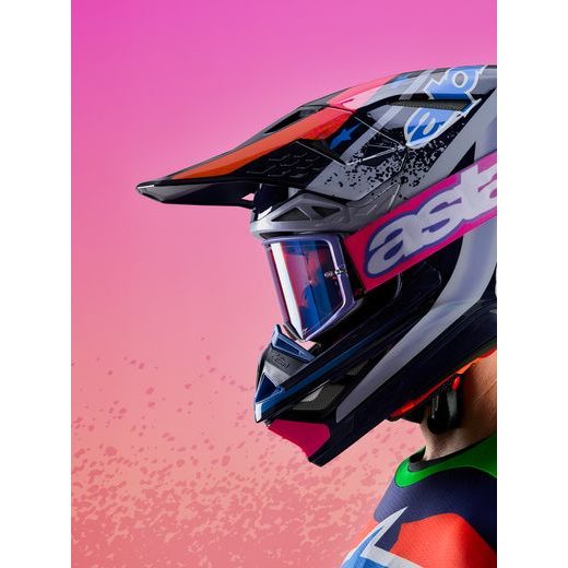 PŘILBA SUPERTECH S-M10 LIMITOVANÁ EDICE RECORDS, ALPINESTARS (ŠEDÁ/MULTICOLOR) 2026