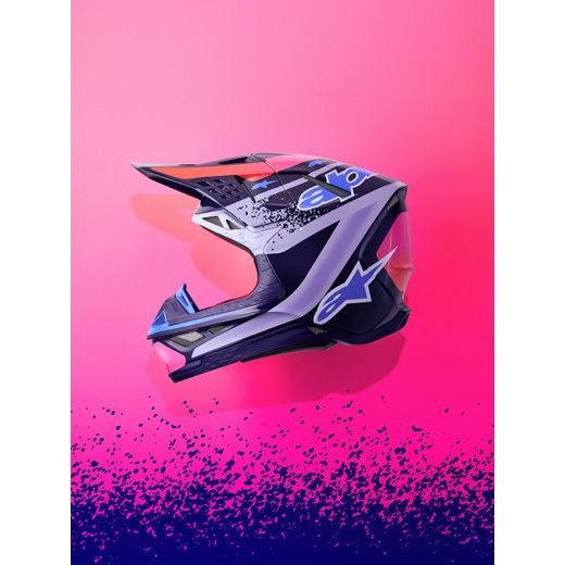 PŘILBA SUPERTECH S-M10 LIMITOVANÁ EDICE RECORDS, ALPINESTARS (ŠEDÁ/MULTICOLOR) 2026