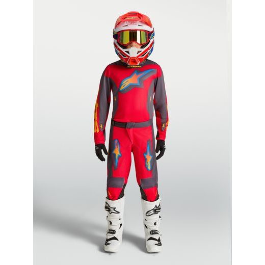DRES RACER HUNT YOUTH, ALPINESTARS, DĚTSKÉ (ČERVENÁ/TMAVĚ ŠEDÁ/GRADIENT) 2027