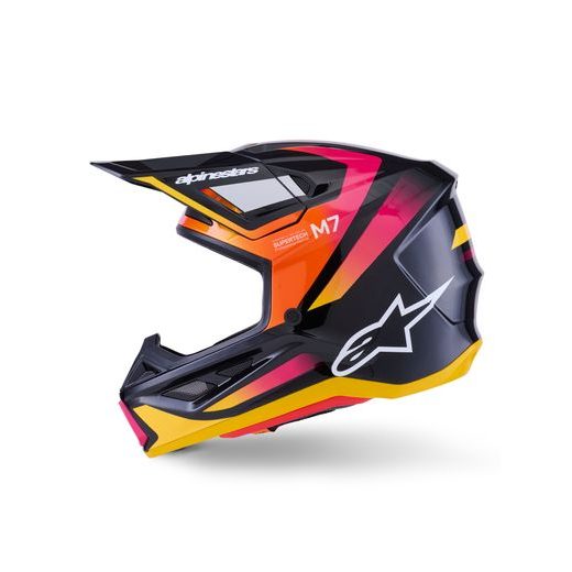 PŘILBA SUPERTECH S-M7 RISE, ALPINESTARS (ČERNÁ/ŽLUTÁ/RŮŽOVÁ FLUO) 2026