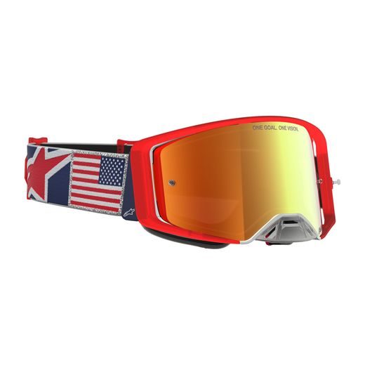 BRÝLE SUPERTECH LIMITOVANÉ EDICE FIFTYFOLD, ALPINESTARS (MODRÁ/ČERVENÁ/BÍLÁ, ZRCADLOVÉ ČERVENÉ PLEXI) 2026