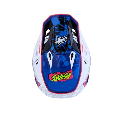 PŘILBA S-M7 BLASTER, ALPINESTARS (BÍLÁ/MODRÁ/ČERVENÁ) 2027