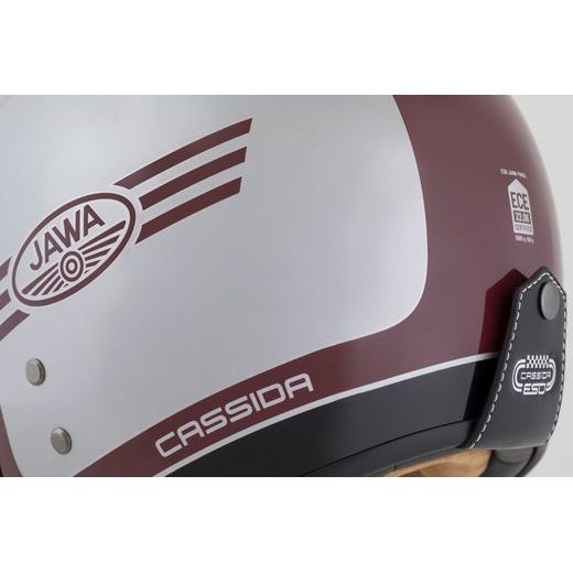 PŘILBA ESO JAWA PANEL, CASSIDA (ČERVENÁ/STŘÍBRNÁ/ČERNÁ) 2026