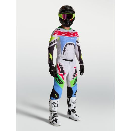 DRES SUPERTECH DYNA, ALPINESTARS (SVĚTLE ŠEDÁ/ZELENÁ FLUO/MODRÁ/ČERNÁ) 2027