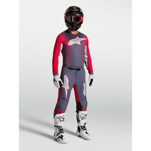 DRES SUPERTECH HITEN AFD, ALPINESTARS (TMAVĚ ŠEDÁ/ČERVENÁ FLUO/ŠEDÁ) 2027