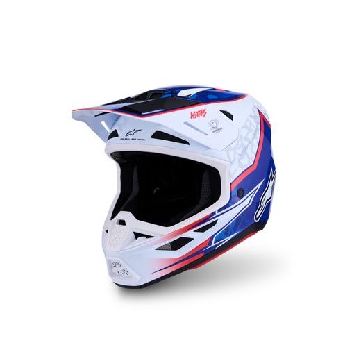 PŘILBA S-M7 BLASTER, ALPINESTARS (BÍLÁ/MODRÁ/ČERVENÁ) 2027