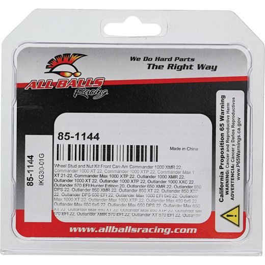 ŠROUB A MATICE KOLA SADA ALL BALLS RACING WSN85-1144