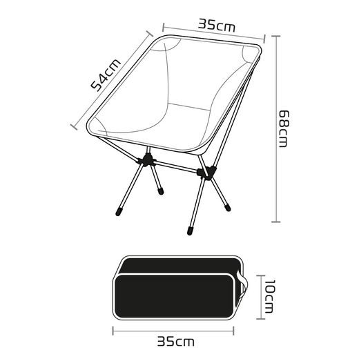 ŽIDLE SKLÁDACÍ, OXFORD (ČERNÁ)