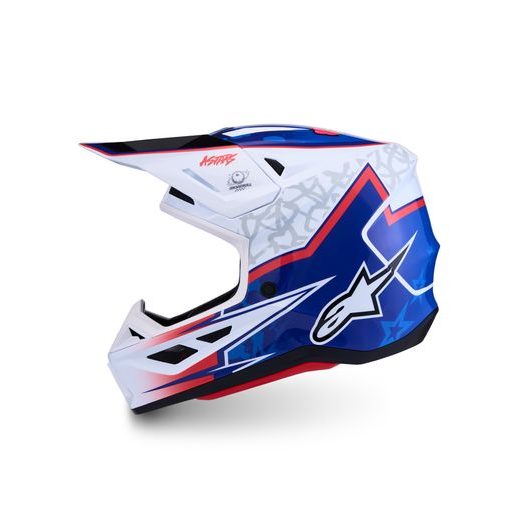 PŘILBA S-M7 BLASTER, ALPINESTARS (BÍLÁ/MODRÁ/ČERVENÁ) 2027