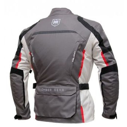 PÁNSKÁ TEXTILNÍ MOTO BUNDA CYBER GEAR TOUR LONG, ŠEDÁ