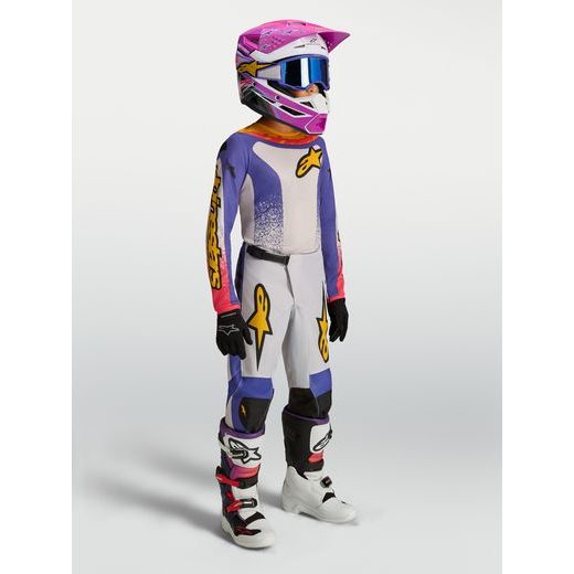 DRES FLUID DRAG YOUTH, ALPINESTARS, DĚTSKÉ (SVĚTLE ŠEDÁ/FIALOVÁ/ZLATÁ) 2027