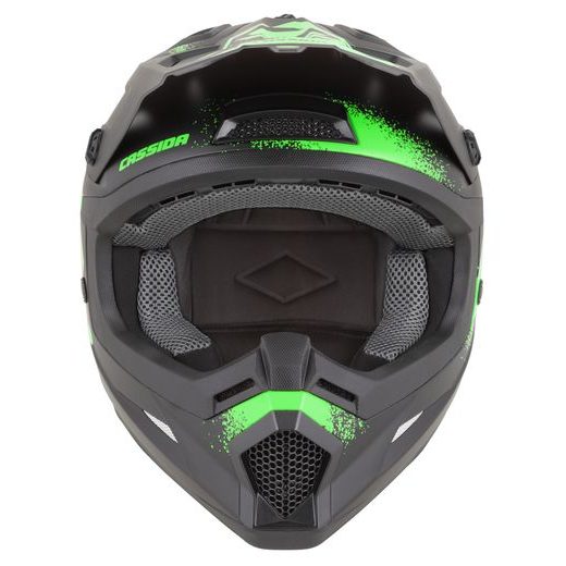 PŘILBA CROSS CUP 2 CREW, CASSIDA (ČERNÁ MATNÁ/ZELENÁ FLUO) 2026