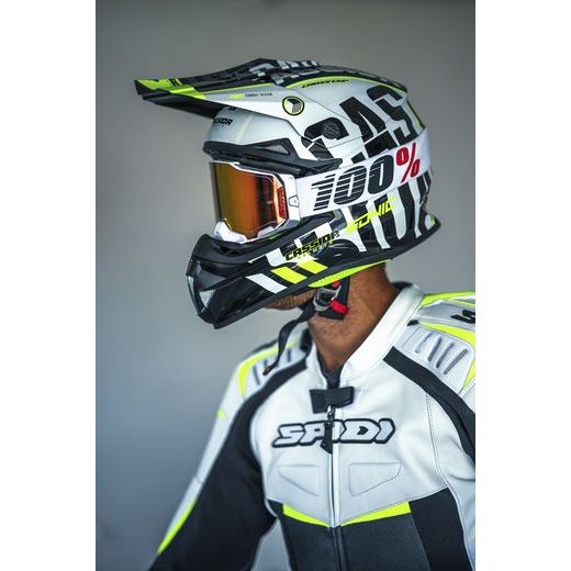 PŘILBA CROSS CUP SONIC, CASSIDA (ČERNÁ/BÍLÁ/ŽLUTÁ FLUO/ŠEDÁ)