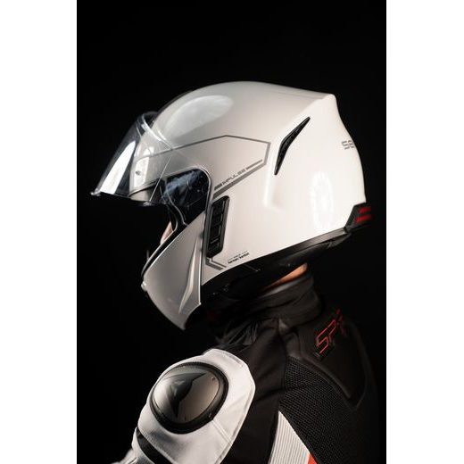 MESH PŘILBA S HEADSETEM IMPULSE, SENA (LESKLÁ BÍLÁ)
