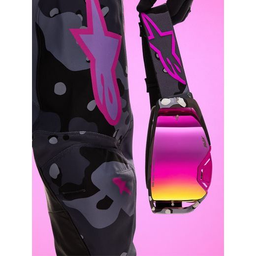 BRÝLE SUPERTECH LIMITOVANÉ EDICE LONE, ALPINESTARS (FIALOVÁ CAMO, ZRCADLOVÉ RŮŽOVÉ PLEXI) 2026