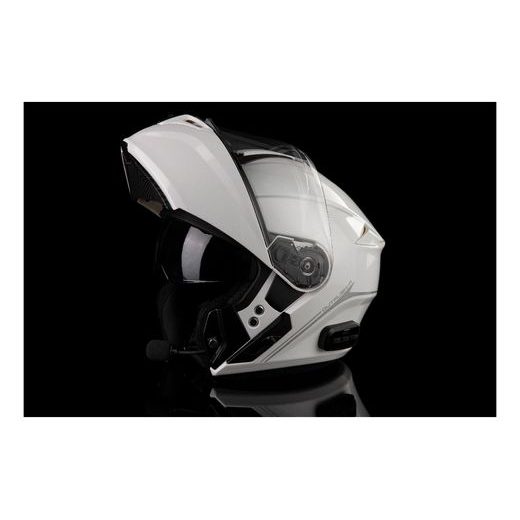 BLUETOOTH PŘILBA S HEADSETEM OUTRUSH R, SENA (LESKLÁ BÍLÁ)