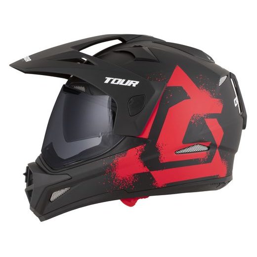 PŘILBA TOUR 2.0 CREW, CASSIDA (ČERNÁ MATNÁ/ČERVENÁ, PLEXI S PŘÍPRAVOU PRO PINLOCK) 2026