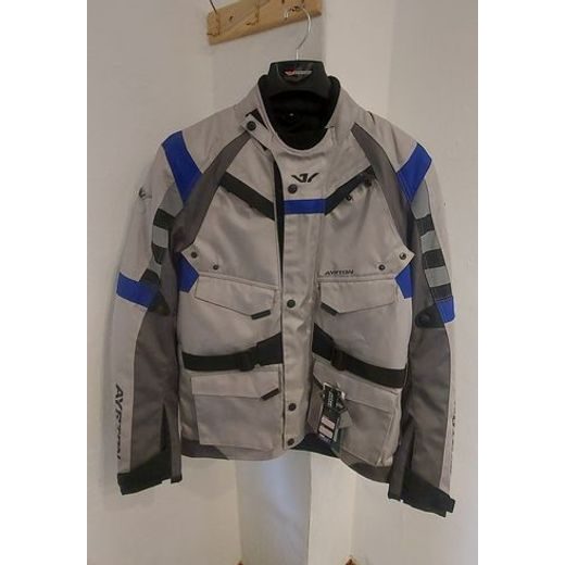 PÁNSKÁ TEXTILNÍ BUNDA FUEL, AYRTON - ČR (ŠEDÁ/ČERNÁ/MODRÁ)