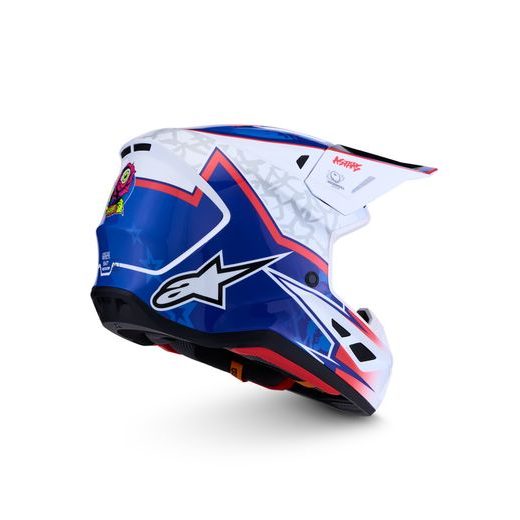 PŘILBA S-M7 BLASTER, ALPINESTARS (BÍLÁ/MODRÁ/ČERVENÁ) 2027