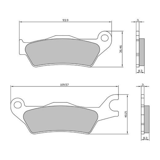 BRZDOVÉ DESTIČKY RMS 225103690 PŘEDNÍ HOMOLOGATED ORGANIC