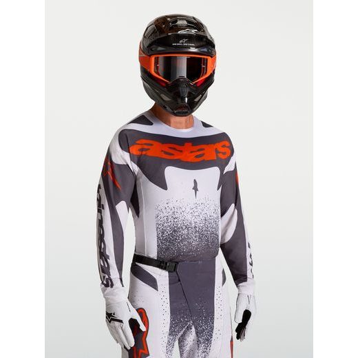 DRES TECHSTAR SWAN, ALPINESTARS (SVĚTLE ŠEDÁ/TMAVĚ ŠEDÁ/ČERVENÁ FLUO) 2027