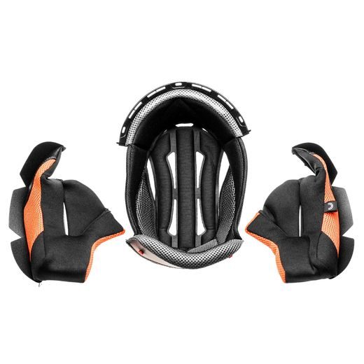 LÍCNICE A KLOBOUK PRO PŘILBY CROSS CUP TWO/SONIC, CASSIDA (ČERNÁ/ŠEDÁ/ORANŽOVÁ)