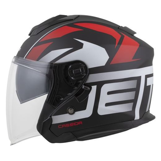 PŘILBA JET TECH 2.0 ROTO, CASSIDA (ČERNÁ MATNÁ/ČERVENÁ/BÍLÁ) 2026