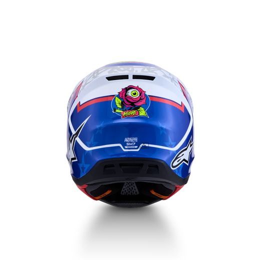 PŘILBA S-M7 BLASTER, ALPINESTARS (BÍLÁ/MODRÁ/ČERVENÁ) 2027