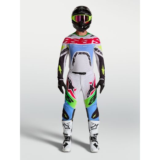 DRES SUPERTECH DYNA, ALPINESTARS (SVĚTLE ŠEDÁ/ZELENÁ FLUO/MODRÁ/ČERNÁ) 2027