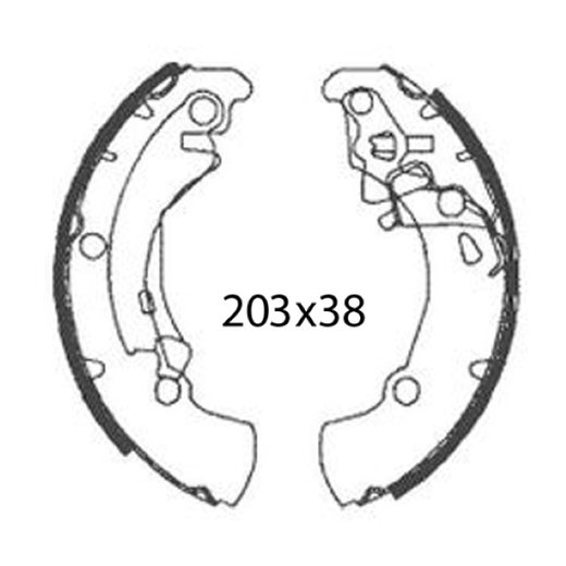 REAR BRAKE SHOES RMS 225120630 (SET)