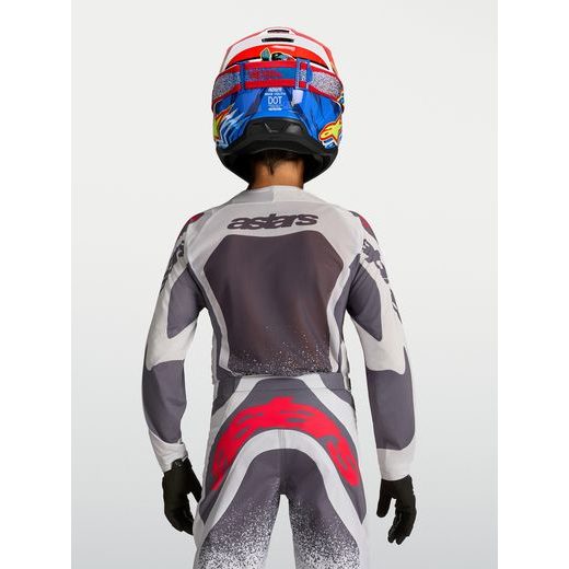 DRES SUPERTECH SWAN YOUTH, ALPINESTARS, DĚTSKÉ (SVĚTLE ŠEDÁ/TMAVĚ ŠEDÁ/ČERVENÁ FLUO) 2027