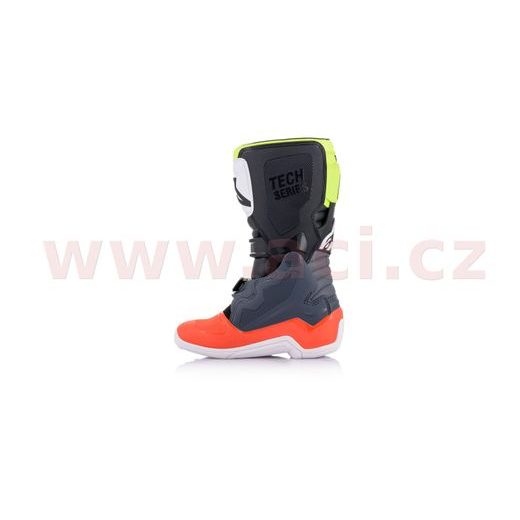 BOTY TECH 7 S, ALPINESTARS, DĚTSKÉ (ŠEDÁ/ČERVENÁ FLUO/ŽLUTÁ FLUO) 2026