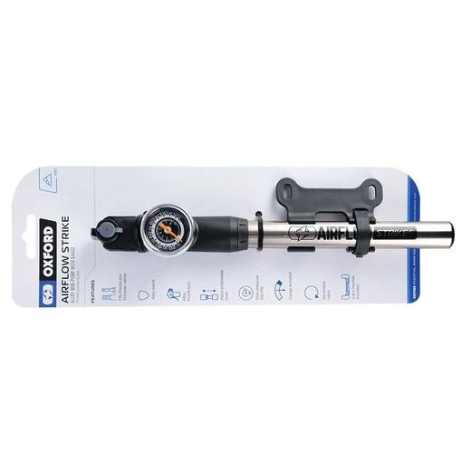 PUMPIČKA AIRFLOW STRIKE MINI SLITINOVÁ S UKAZATELEM TLAKU, OXFORD