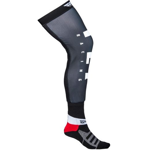 PONOŽKY DLOUHÉ KNEE BRACE, FLY RACING (ČERNÁ/BÍLÁ/ŠEDÁ)