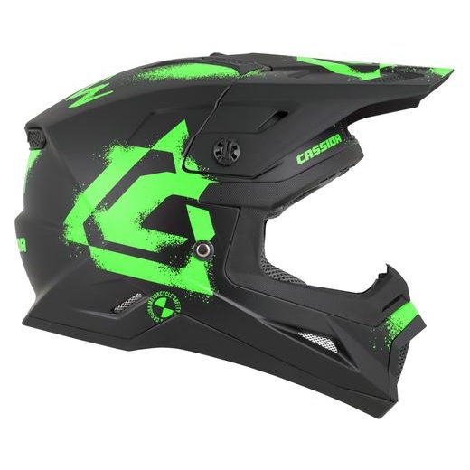 PŘILBA CROSS CUP 2 CREW JUNIOR, CASSIDA, DĚTSKÁ (ČERNÁ MATNÁ/ZELENÁ FLUO) 2026