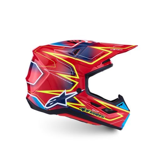 PŘILBA S-M7 CAST, ALPINESTARS (ČERVENÁ/ŽLUTÁ FLUO/MODRÁ) 2027