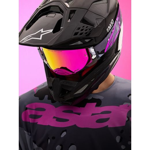BRÝLE SUPERTECH LIMITOVANÉ EDICE LONE, ALPINESTARS (FIALOVÁ CAMO, ZRCADLOVÉ RŮŽOVÉ PLEXI) 2026