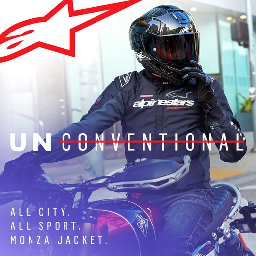 BUNDA MONZA SPORT, ALPINESTARS (ČERNÁ/TMAVĚ ŠEDÁ/ČERVENÁ/BÍLÁ) 2026