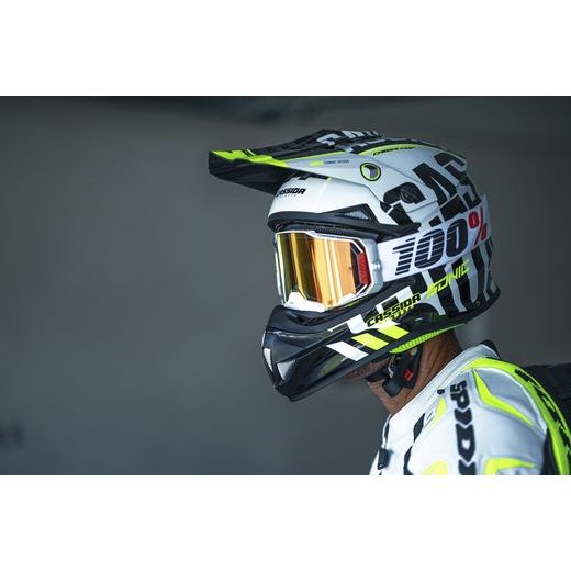 PŘILBA CROSS CUP SONIC, CASSIDA (ČERNÁ/BÍLÁ/ŽLUTÁ FLUO/ŠEDÁ)