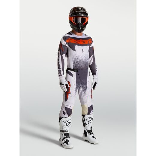 DRES TECHSTAR SWAN, ALPINESTARS (SVĚTLE ŠEDÁ/TMAVĚ ŠEDÁ/ČERVENÁ FLUO) 2027