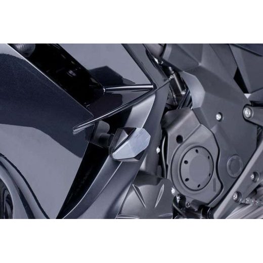 PÁDOVÉ PROTEKTORY RÁMU PUIG R12 6055N ČERNÝ S ŠEDOU GUMOU