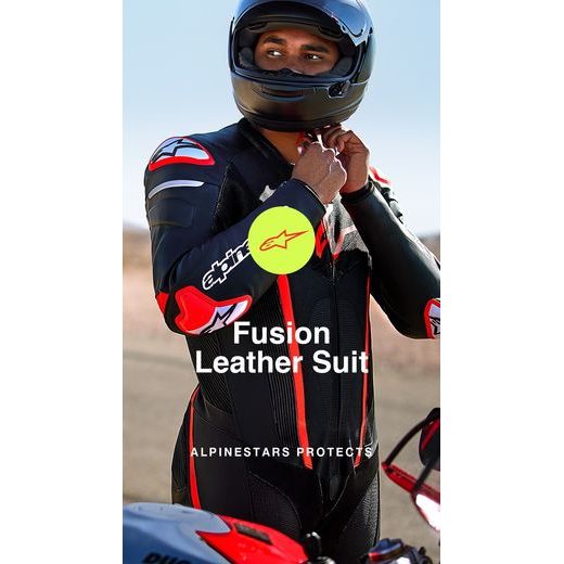 JEDNODÍLNÁ KOMBINÉZA FUSION, TECH-AIR KOMPATIBILNÍ, ALPINESTARS (ČERNÁ/ČERVENÁ FLUO)