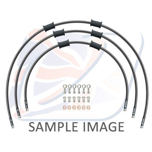 STANDARD HADICE PŘEDNÍ BRZDY SADA VENHILL POWERHOSEPLUS BMW-4001FS-CB (3 HADICE V SADĚ) KARBONOVÉ HADICE, NEREZOVÉ KONCOVKY
