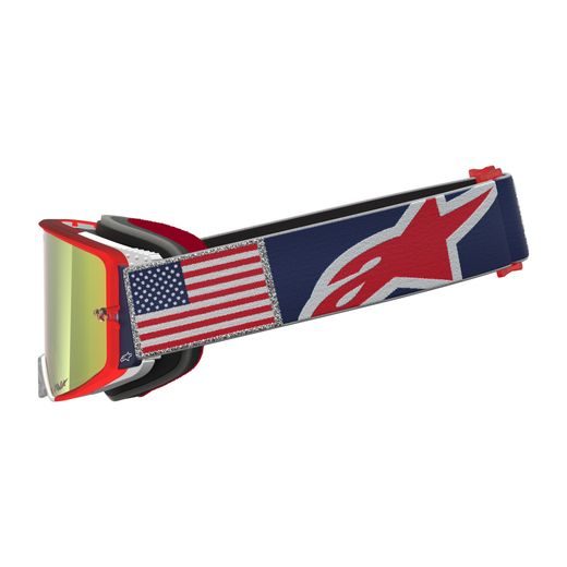 BRÝLE SUPERTECH LIMITOVANÉ EDICE FIFTYFOLD, ALPINESTARS (MODRÁ/ČERVENÁ/BÍLÁ, ZRCADLOVÉ ČERVENÉ PLEXI) 2026