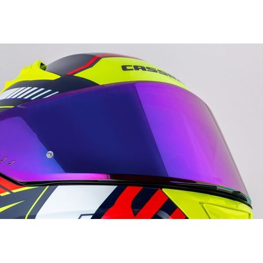 PŘILBA AERO DROME, CASSIDA (MODRÁ MET./ŽLUTÁ/ORANŽOVÁ/ČERVENÁ/BÍLÁ) 2026